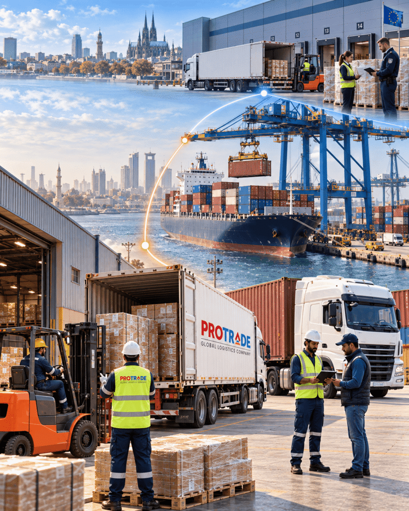 ProTrade EXW, FCA, FOB, DAP and DDP export shipment support from Pakistan to Europe